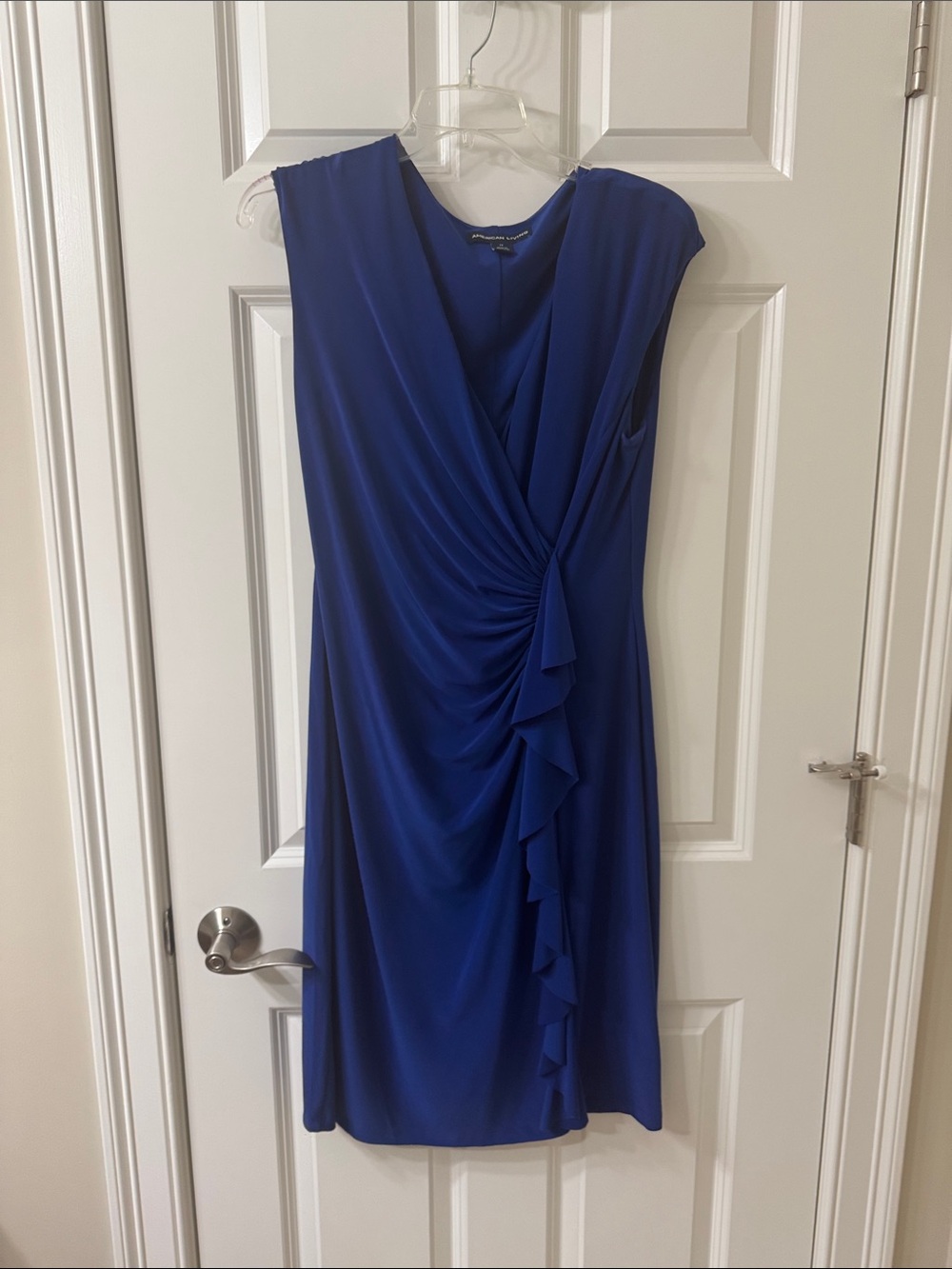 American Living Cobalt Blue V-Neck Twist-Detail Dress